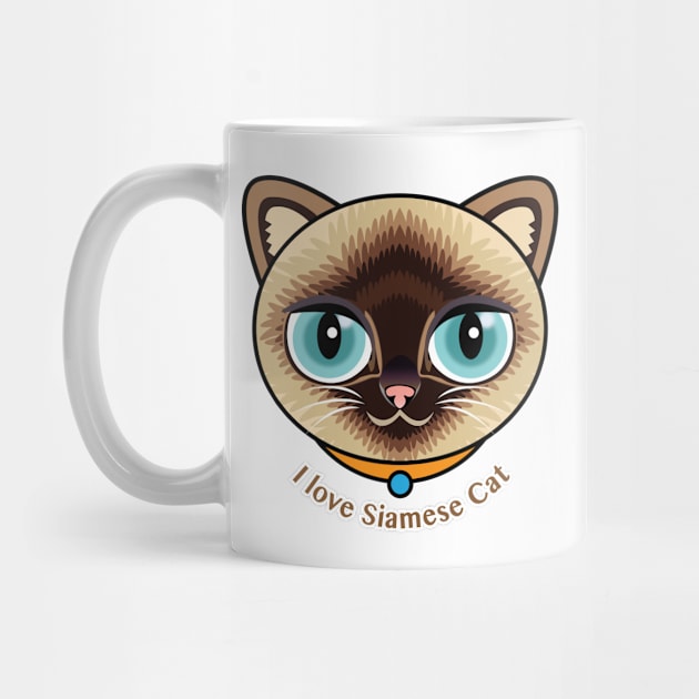 I Love Siamese Cat by zoneo